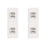 Imagem de Kit C/4 - Conjunto Perlex Aros 4X2 Branco Com Placa(2Toma...