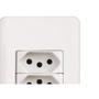 Imagem de Kit C/4 - Conjunto Perlex Aros 4X2 Branco Com Placa(2Toma...