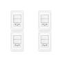 Imagem de Kit C/4 - Conjunto Pial Pop 4X2 Branco Com Placa (2Simple...