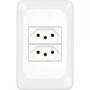 Imagem de Kit C/4 - Conjunto Pial Pop 4X2 Branco Com Placa (2Tomada...