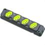 Imagem de Kit C/4 - Tomada Barra Fiolux Quadrupla 2Polos+T20A Preto