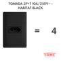 Imagem de Kit c/ 4 Tomadas 10a 250v Habitat Black 4052-4 - Fame