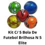 Imagem de Kit C/ 5 Bola De Futebol Brilhosa Campo  N 5 Elite