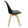 Imagem de Kit C/5 Cadeira Leda Preta - Charles Eames Wood Com Almofada