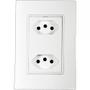 Imagem de Kit C/5 - Conjunto Ilumi Vivaz Branco Com Placa 2 Tomadas...