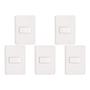 Imagem de Kit C/5 - Conjunto Perlex Aros 4X2 Branco Com Placa(1Simp...