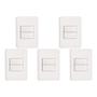 Imagem de Kit C/5 - Conjunto Perlex Aros 4X2 Branco Com Placa(2Simp...