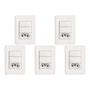 Imagem de Kit C/5 - Conjunto Perlex Aros 4X2 Branco Com Placa(2Simp...