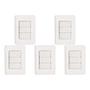 Imagem de Kit C/5 - Conjunto Perlex Aros 4X2 Branco Com Placa(3Simp...