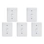 Imagem de Kit C/5 - Conjunto Perlex''Branca''Com Placa(1Bipolar) 2306