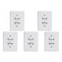Imagem de Kit C/5 - Conjunto Perlex''Branca''Com Placa(2Tomadas 20A) ...