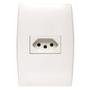 Imagem de Kit C/5 - Conjunto Soprano Ilus 4X2 Branco Com Placa(1Tomada(s) ..