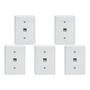 Imagem de Kit C/5 - Conjunto Tomada Fone Perlex''Branca''Com Placa(...