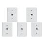 Imagem de Kit C/5 - Conjunto Tomada Fone Perlex''Branca''Com Placa(...