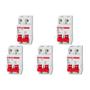 Imagem de Kit C/5 - Disjuntor Steck Din Bipolar 20A Sd62 C Sdd62C20