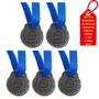 Imagem de Kit C/5 Medalhas de Ouro Prata ou Bronze Honra ao Mérito C/Fita Azul 40mm