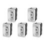 Imagem de Kit C/5 - Modulo Pial Pop Branco 1 Tomada 2P+T 20A. Lg03020