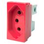 Imagem de Kit C/5 - Modulo Steck Linha Stella 1 Tomada 20A. Vermelh...