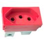 Imagem de Kit C/5 - Modulo Steck Linha Stella 1 Tomada 20A. Vermelh...