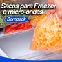 Imagem de Kit c/ 6 100 Sacos Plasticos Multiuso Freezer E Microondas
