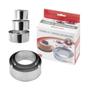 Imagem de Kit c/ 6 formas redondas p/ modelar bolo inox 3 tamanhos