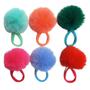 Imagem de Kit C 6 Xuquinhas Elástico De Cabelo Meia Pompom Pelúcia 5cm