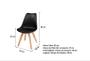 Imagem de Kit c/8 cadeiras Leda  Charles Eames, Saarinen Wood com almofada preta