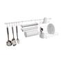 Imagem de Kit C Requinte Master Branco Barra Suspensa Escorredor Porta Rolos Ganchos - Metaltru