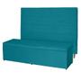 Imagem de Kit Cabeceira 120Cm p/ Cama Box Solteiro + Baú 120Cm Calçadeira Estofada Helena Suede Azul Turquesa