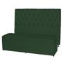 Imagem de Kit Cabeceira 120Cm p/ Cama Box Solteiro + Baú 120Cm Calçadeira Estofada Jade Suede Verde Militar