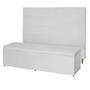 Imagem de Kit Cabeceira 138Cm p/ Cama Box Casal + Baú 138Cm Calçadeira Estofada Helena Suede Branco