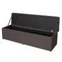 Imagem de Kit Cabeceira 138Cm p/ Cama Box Casal + Baú 138Cm Calçadeira Estofada Helena Suede Marrom Claro