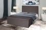 Imagem de Kit Cabeceira 138Cm p/ Cama Box Casal + Baú 138Cm Calçadeira Estofada Helena Suede Marrom Claro