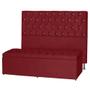 Imagem de Kit Cabeceira 193Cm p/ Cama Box King + Baú 193Cm Calçadeira Estofada Imperatriz Suede Vermelho