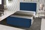 Imagem de Kit Cabeceira 193Cm p/ Cama Box King + Baú 193Cm Calçadeira Estofada Vitória Suede Azul Marinho