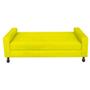 Imagem de Kit Cabeceira Brenda com Recamier Felix 1,00 cm Solteiro Baú Quarto Sala material sintético Amarelo - Damaffe Móveis
