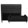 Imagem de Kit Cabeceira Brenda com Recamier Felix 1,00 cm Solteiro Baú Quarto Sala Suede Preto - Damaffe Móveis