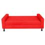 Imagem de Kit Cabeceira Brenda com Recamier Felix 1,60 cm Queen Size Baú Quarto Sala Suede Vermelho - Damaffe Móveis