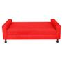 Imagem de Kit Cabeceira Brenda com Recamier Felix 1,95 cm King Size Baú Quarto Sala material sintético Vermelho - Damaffe Móveis