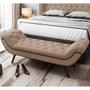 Imagem de Kit Cabeceira Cama Box Casal 140 cm Madrid com Puff Recamier Santorini Veludo Bege - Lyam Decor