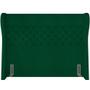 Imagem de Kit Cabeceira Cama Box Casal 195 cm Madrid com Puff Recamier Santorini Bouclê Verde - Lyam Decor