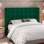 Imagem de Kit Cabeceira Cama Box Paris 140 cm com Puff Recamier Itália P05 Bouclê Verde - Lyam Decor