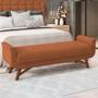 Imagem de Kit Cabeceira Cama Box Paris 160 cm com Puff Recamier Itália P05 Bouclê Terracota - Lyam Decor