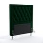 Imagem de Kit Cabeceira Centaurus 90 Modulada Estofada e Calçadeira Sagitarius N-026 Veludo Verde Aradecor