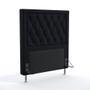 Imagem de Kit Cabeceira Centaurus 90 Para Cama Box de Solteiro e Calçadeira Sagitarius N-024 Veludo Preto Aradecor