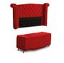 Imagem de KIT + Cabeceira Com Recamier Baú Dunas Princesa em captonê  1,95  Casal Cama Box Vermelho Veludo Dalaqua-Decor