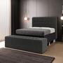 Imagem de Kit Cabeceira Dama 140 para Cama Box de Casal e Calçadeira Alpha Z-008 Sued Cinza Aradecor