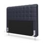 Imagem de Kit Cabeceira Dama 160 para Cama Box Queen e Calçadeira Alpha A-019 Couro Artificial Azul Aradecor