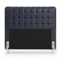 Imagem de Kit Cabeceira Dama 160 para Cama Box Queen e Calçadeira Alpha A-019 Couro Artificial Azul Aradecor