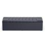 Imagem de Kit Cabeceira Dama 160 para Cama Box Queen e Calçadeira Alpha A-019 Couro Artificial Azul Aradecor